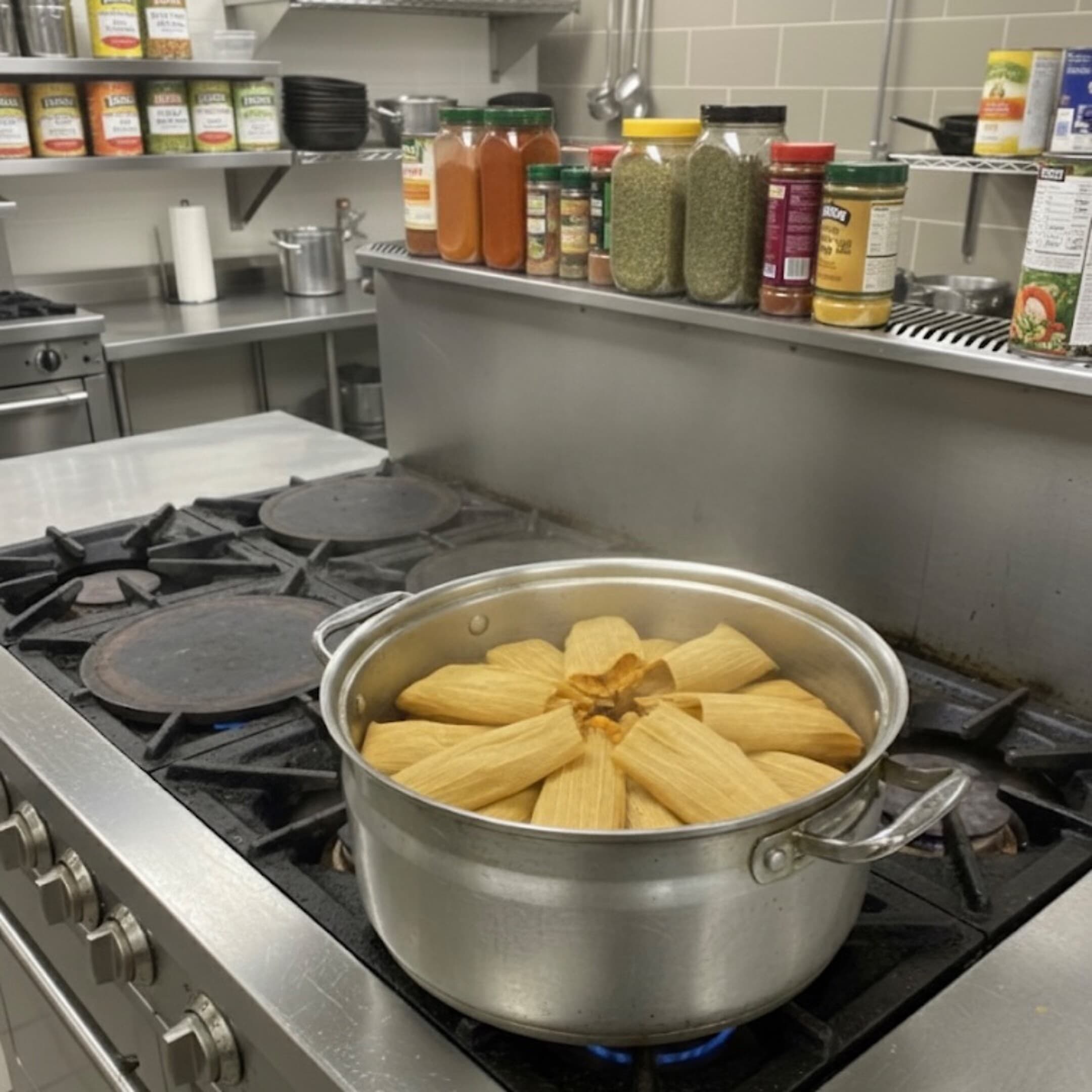 Chef preparing fresh ingredients from scratch by hand in a working kitchen